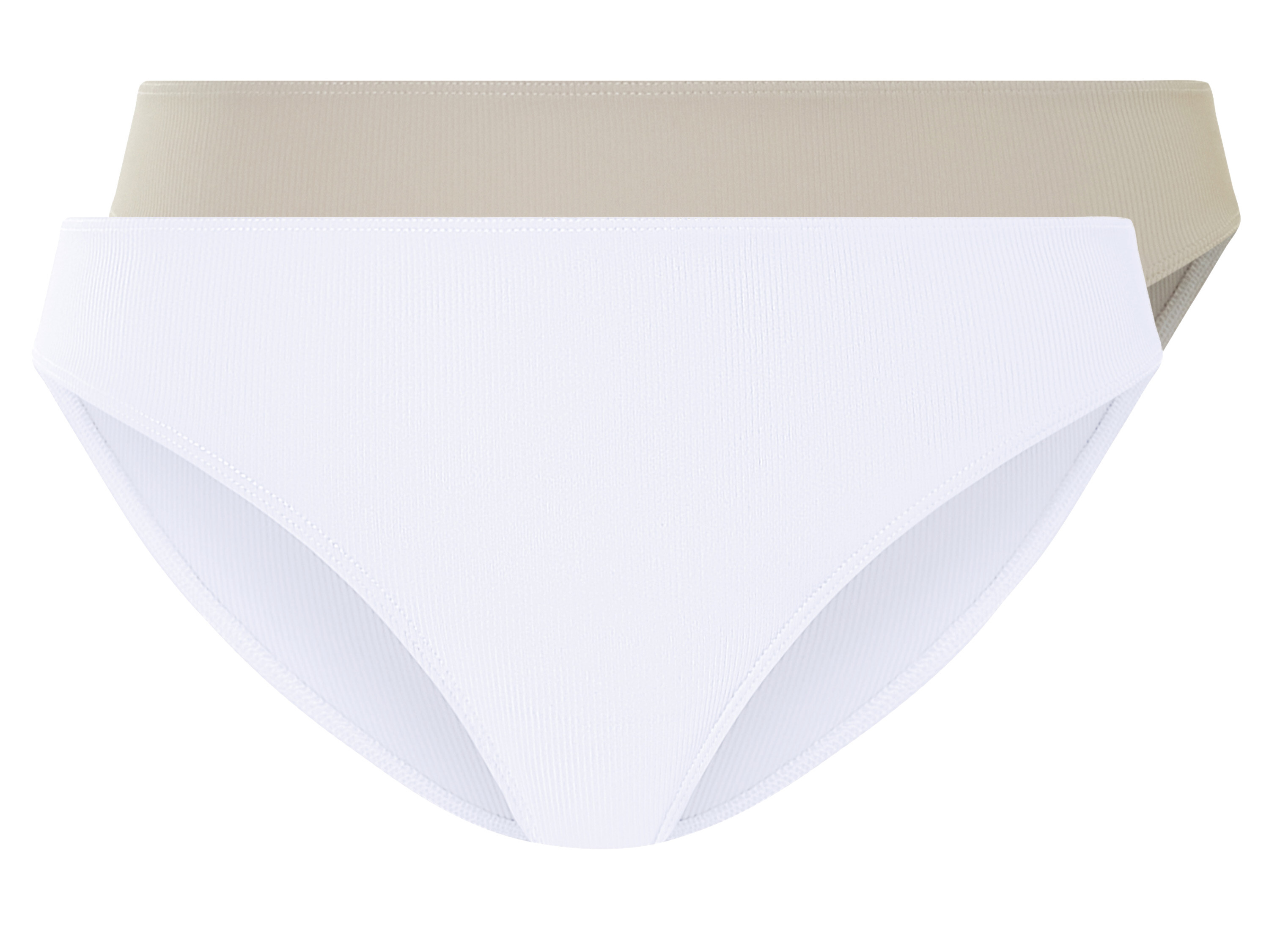 esmara 2 Dames onderbroeken (Beige/wit, XS (32/34))