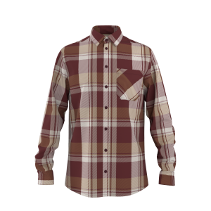 ESMARA MEN Heren flanellen overhemd (Rood/bruin, XL (43/44))