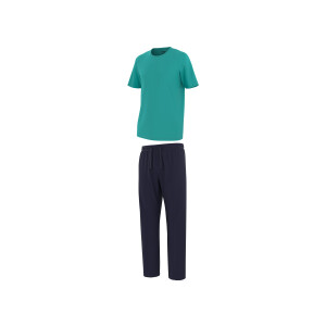 LIVERGY Heren pyjama (Groen/donkerblauw, S)