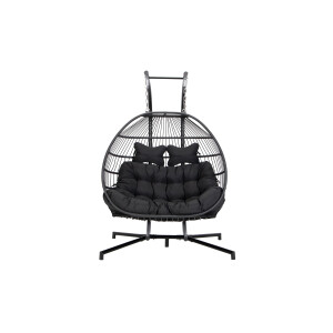 HOME DELUXE Hangstoel met frame Loma (2-zits, Zwart)