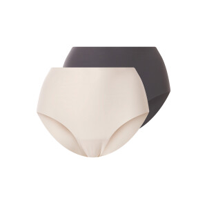 ESMARA Set van 2 dames corrigerende onderbroeken (Antraciet/crème, L(44/46))