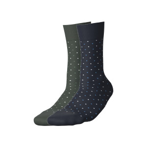 esmara 2 Paar sokken (Stippen/groen/marineblauw, 35-38)