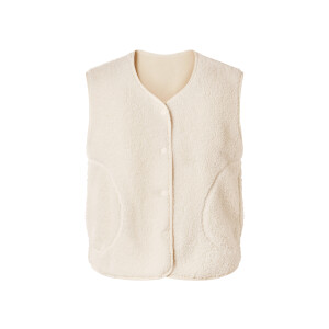 ESMARA Dames teddy gilet (Wit, XS (32/34))