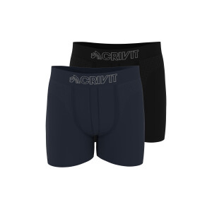 CRIVIT Set van 2 heren sportboxers (Zwart/donkerblauw, XL)