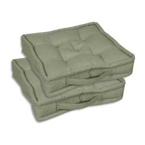 GO-DE Textil Tuinkussen (Set van 2 bokskussens, Lichtgroen)