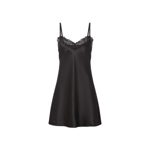 esmara Satijnen dames nachthemd (Zwart, 40)
