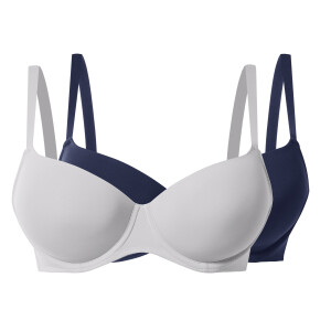 esmara Set van 2 BH's - Plus size (Donkerblauw/grijs, 90E)