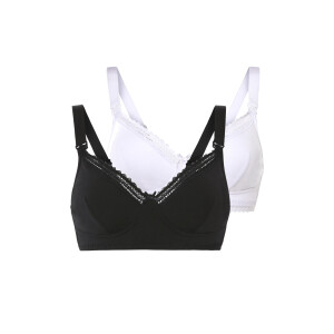 esmara 2 dames voedingsbeha&apos;s (Zwart/wit, 85B)
