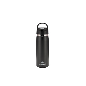 CRIVIT RVS drinkfles 1 L (Zwart)