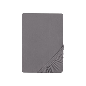 Biberna Jersey hoeslaken (Zilver/grijs, 180-200 x 200 cm)