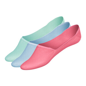 esmara 3 paar sneakersokken (High-Cut, Roze/mint/blauw, 35-38)