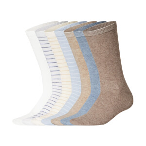 esmara 7 Paar dames sokken (wit/blauw/beige, 35-38)
