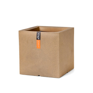 CAPI EUROPE Bloempot Smooth, vierkant (40 x 40 x 40 cm, Beige)