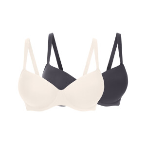 ESMARA Set van 2 dames bh's (Grijs/roze, 90C)