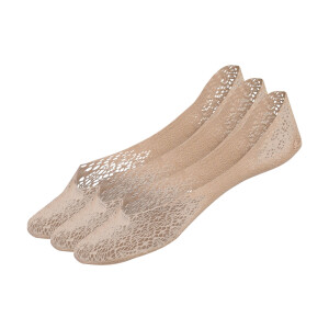 esmara 3 paar sneakersokken (Bloemetjes, Beige, 35-38)