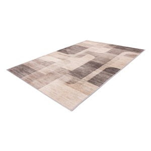 KAYOOM Vloerkleed Bluster 225 - laagpolig & glanzend (225, Taupe, 120 x 170 cm)