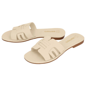 esmara Dames slippers - met leer (Beige, 40)