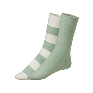 esmara 2 paar dames thermosokken (39-42, wit-groen/groen)