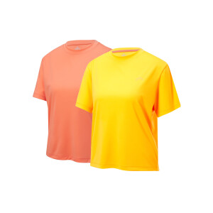 CRIVIT 2 dames sportshirts (Geel/oranje, S (36/38))