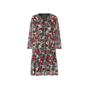 esmara Dames jurk (Zwart/rood, 42)