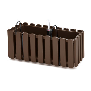 PROSPERPLAST Plantenbak BOARDEE FENCE W, met bewateringssysteem (Bruin, 380x180x162)