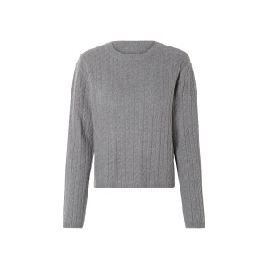 esmara Vrouwen kabeltrui (M (40/42), Grijs)