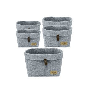 Wenko Set van 5 vilten manden Feli