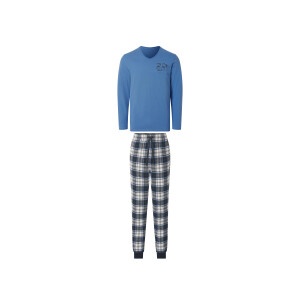 ESMARA MEN Heren pyjama (Blauw/donkerblauw, M)
