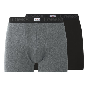 LOOKS by Wolfgang Joop Set van 2 heren boxers (Zwart/antraciet, L)