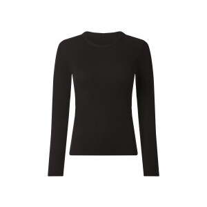 esmara Geribd dames shirt (Zwart, XS (32/34))