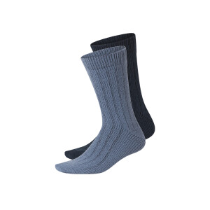 esmara Set van 2 paar huissokken (Donkerblauw/blauw, 39-42)