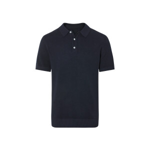 esmara Men Gebreid heren poloshirt (Marineblauw, L)