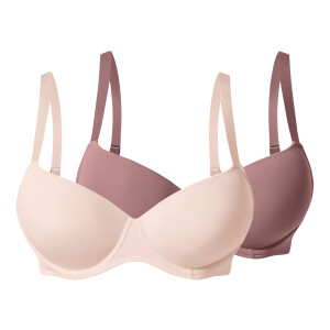 esmara Set van 2 dames beugel-bh's (rosé/roze, 95D)