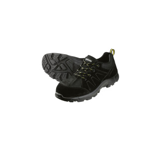 PARKSIDE Leren heren werkschoenen met stalen neus S3 (lage snit, Zwart, 43)