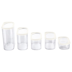 SILVERCREST Set van 5 voorraadpotten (Set van 4 maten/wit)