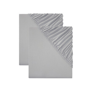 LIVARNO home 2 jersey hoeslakens 140-160 x 200 cm (Lichtgrijs)