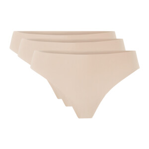 esmara Set van 3 dames lasercut strings - onzichtbaar & seamless (Crème, L (44/46))
