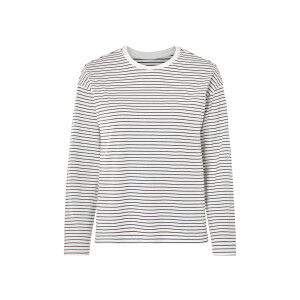 esmara Dames shirt met lange mouwen (zwart/strepen, XS (32/34))