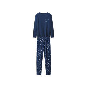 esmara Fleece dames pyjama (Donkerblauw/wit, S (36/38))