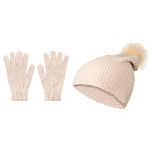 esmara Dames handschoenen en muts (One size, Crème)