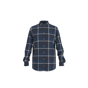 ESMARA MEN Heren flanellen overhemd (Ruit/navy/blauw/wit, XXL (45/46))