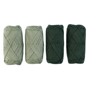 crelando Katoengaren set 4 x 50 g (turkoois/olijf)