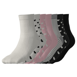 esmara 7 Paar kinder sokken (roze/wit/zwart, 31-34)