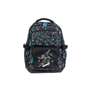 CRELANDO Kinder schooltas - ergonomische rugzak (Glow in the dark/zwart)