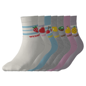 esmara 7 Paar kinder sokken (blauw/grijs/wit/paars, 31-34)