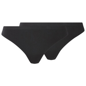 esmara Set van 2 dames strings (Zwart, M (40/42))