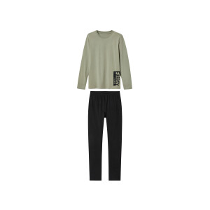 pepperts! Kinder pyjama (134/140, Khaki/zwart)