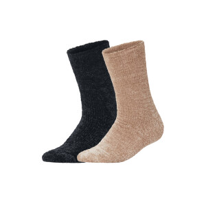 esmara 2 Paar dames huissokken (Beige/zwart, 35-38)