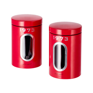 SILVERCREST Set van 2 voorraadpotten (Rood)