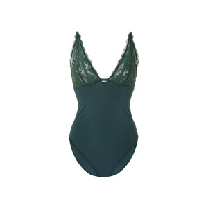 esmara Dames kanten body (M (40/42), Groen)